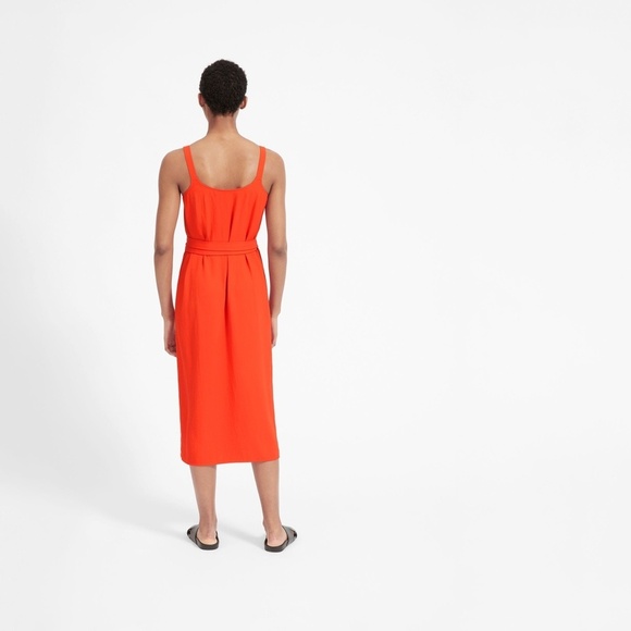 EVERLANE | The Japanese Goweave Tank Wrap Summer Dress in Red/Orange | Size 00 - Picture 4 of 12